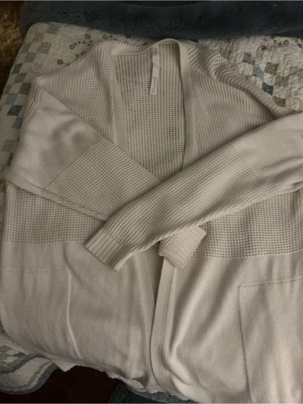 lululemon athletica Open-Front Ivory Knit Cardigan